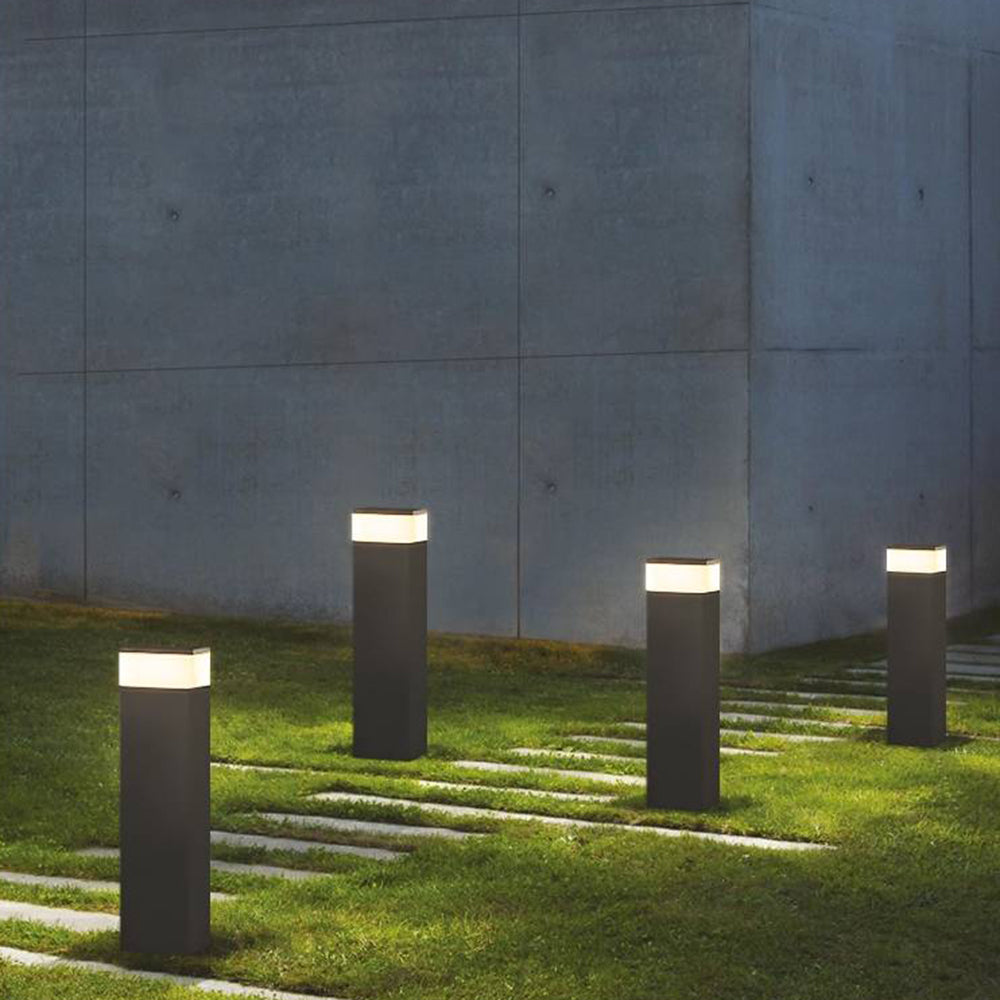 Ray Modern Metal Rectangular Outdoor Path Light, Black - Neutral Decor