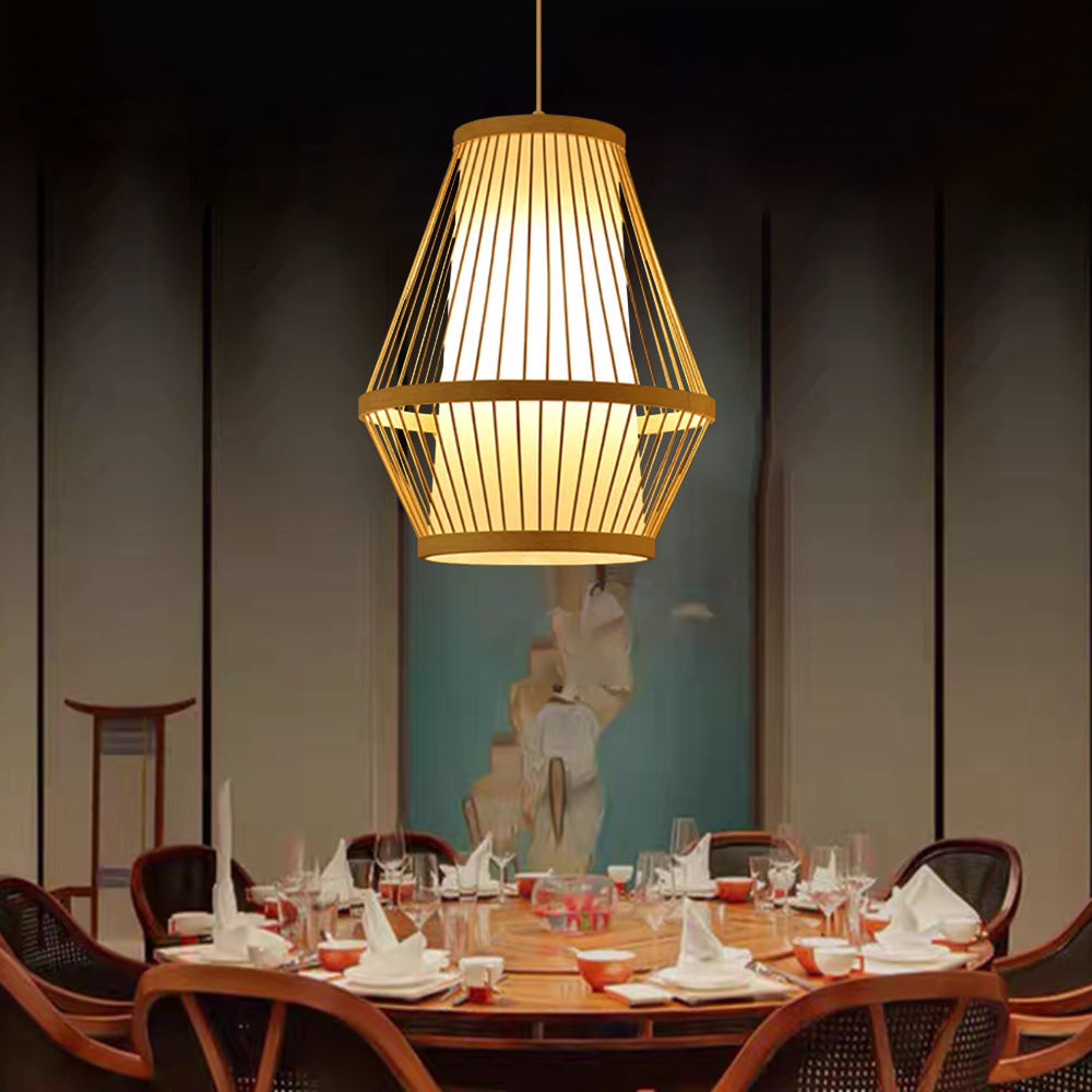 Muto Rattan Handmade Woven Bamboo Vintage Pendant Light - Neutral Decor