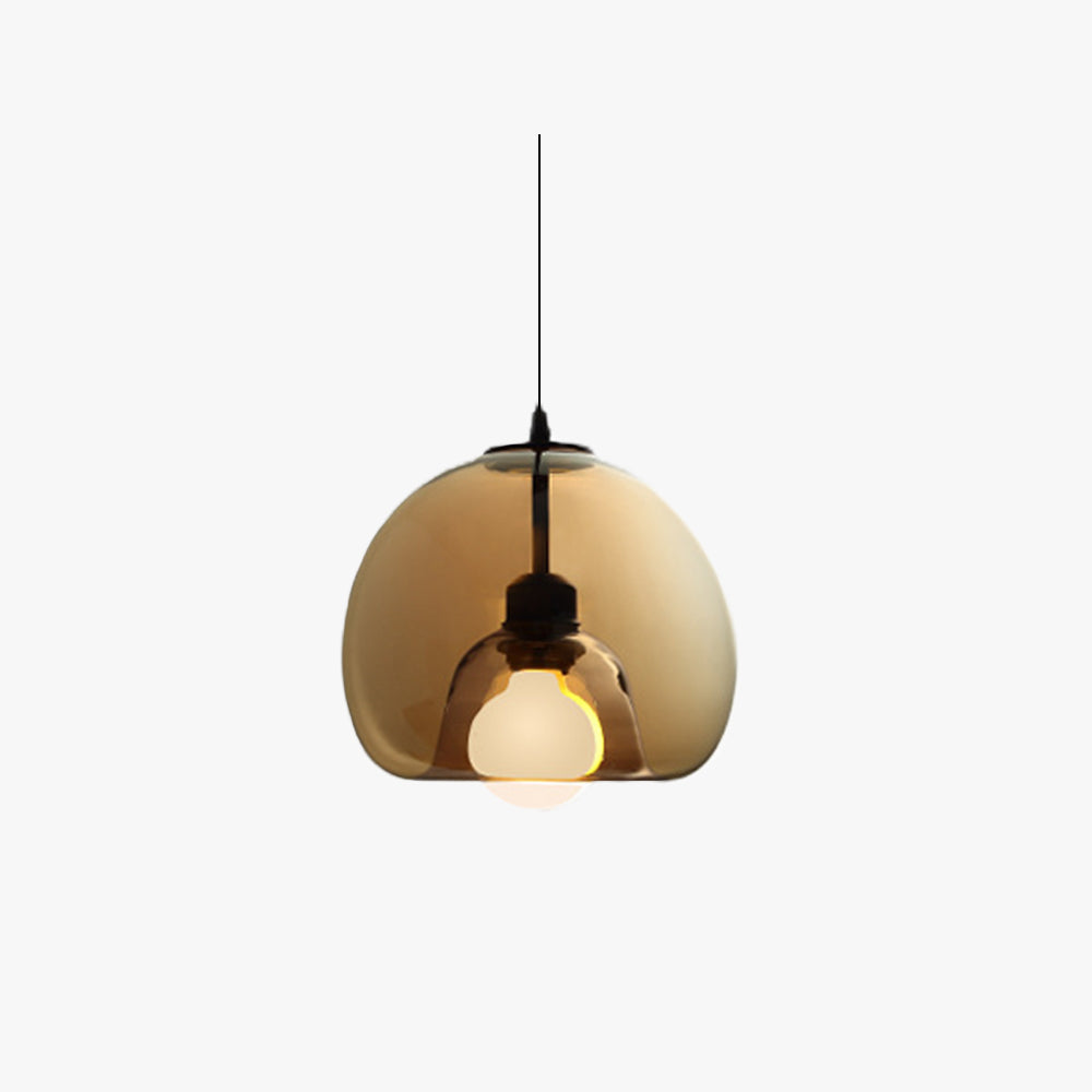 June Globe Glass Pendant Light, Amber/Smoky Grey-Neutral Decor