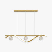 Arisha Graceful Arc with Glass Globes Pendant Light - Neutral Decor
