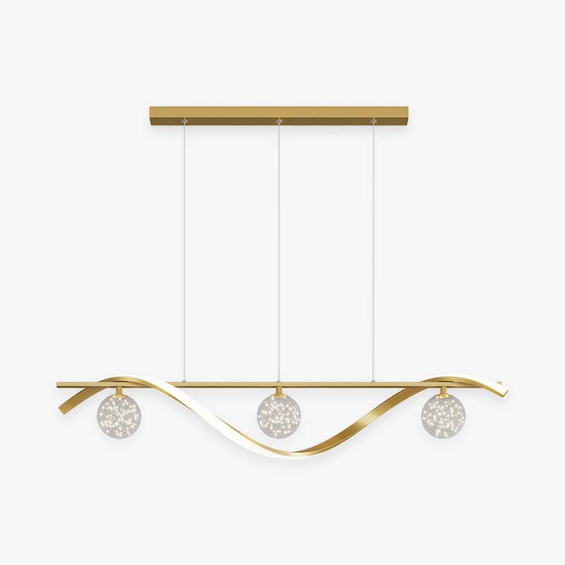Arisha Graceful Arc with Glass Globes Pendant Light - Neutral Decor