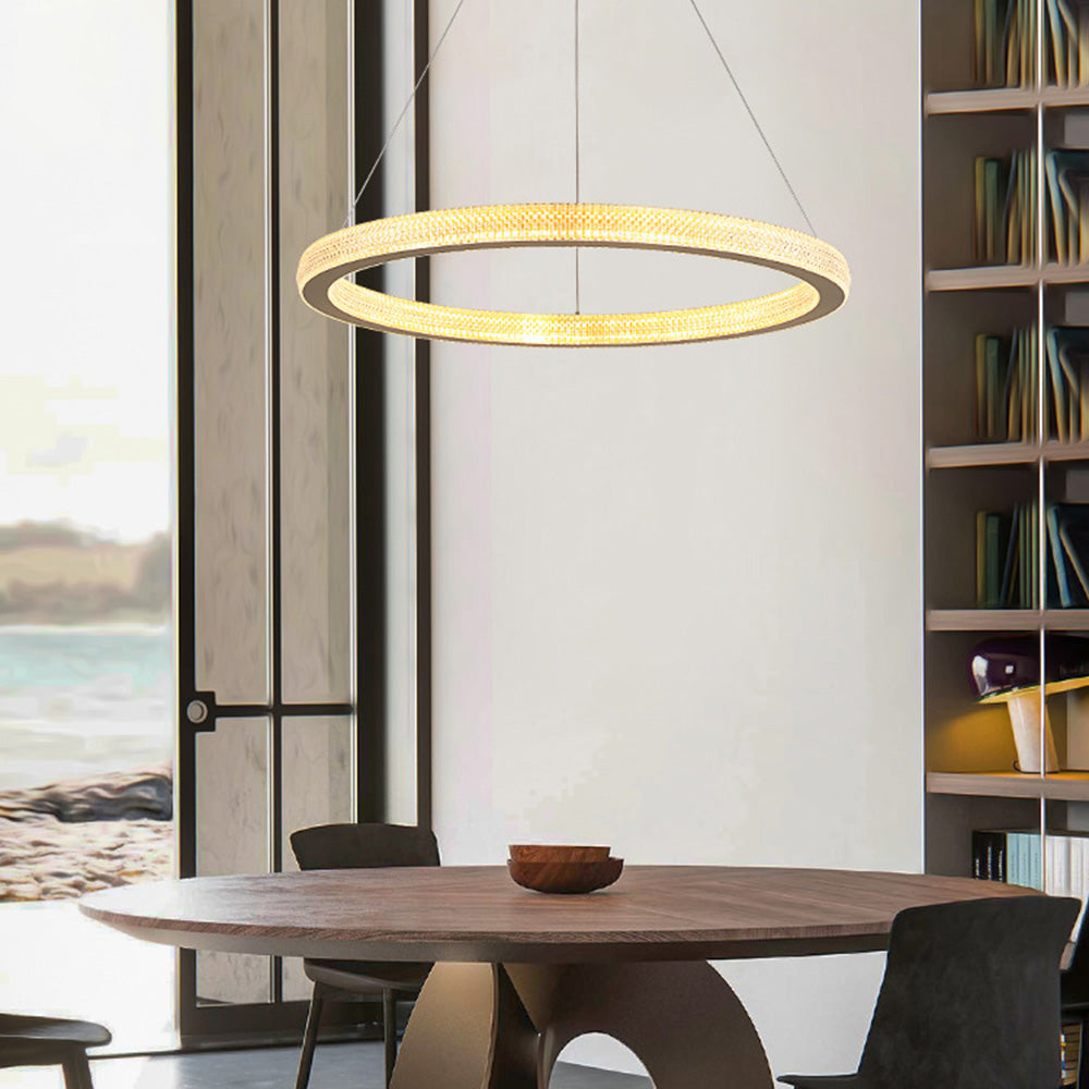 Kristy Contemporary Gold Luxury Ring Pendant Light - Neutral Decor