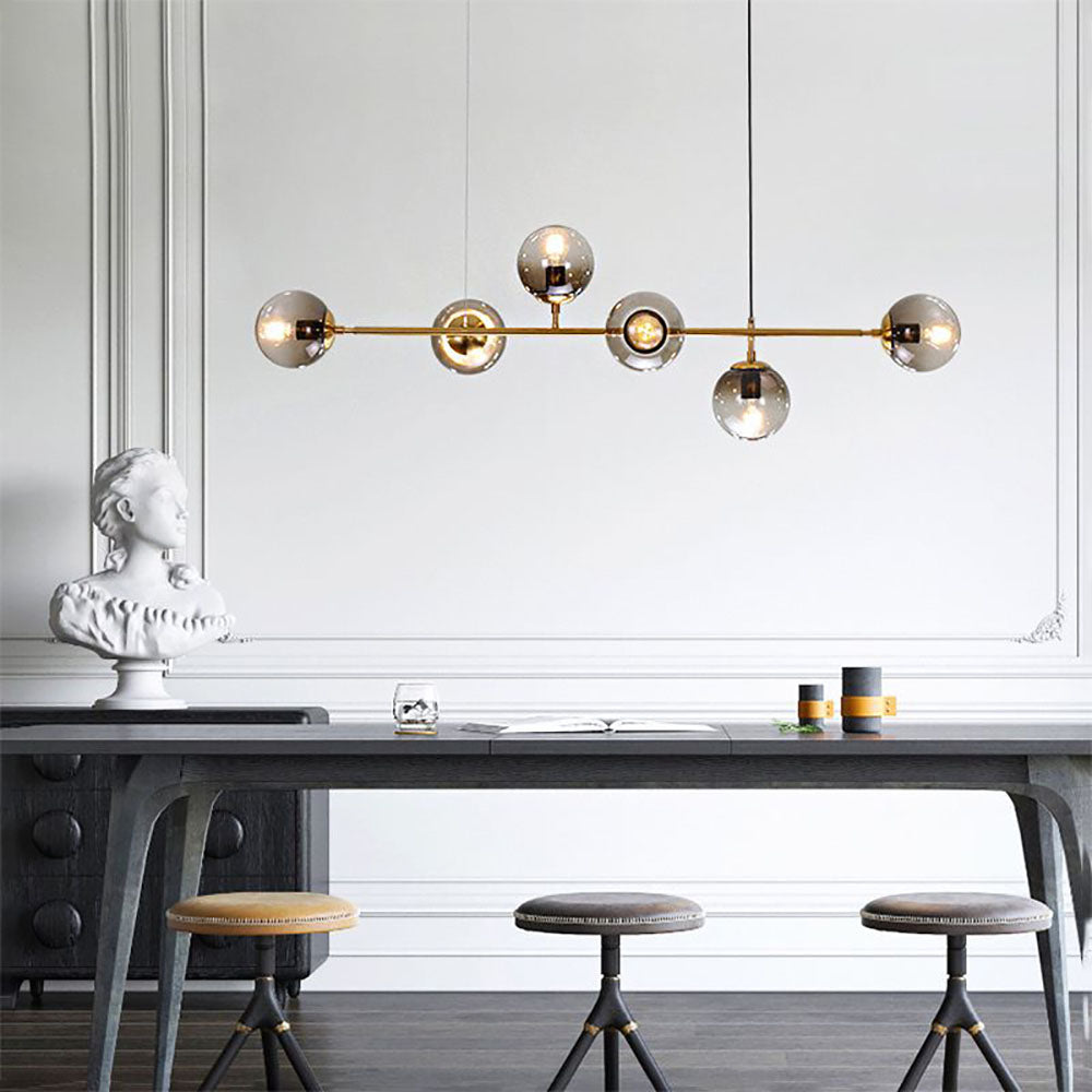Valentina Modern Bubble Metal/Glass Pendant Light, Gold - Neutral Decor
