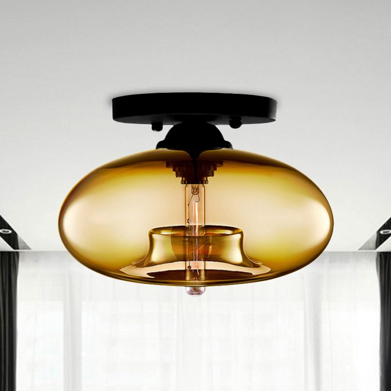 Valentina Industrial Art Deco Globe Flush Mount Ceiling Light Living Room - Neutral Decor