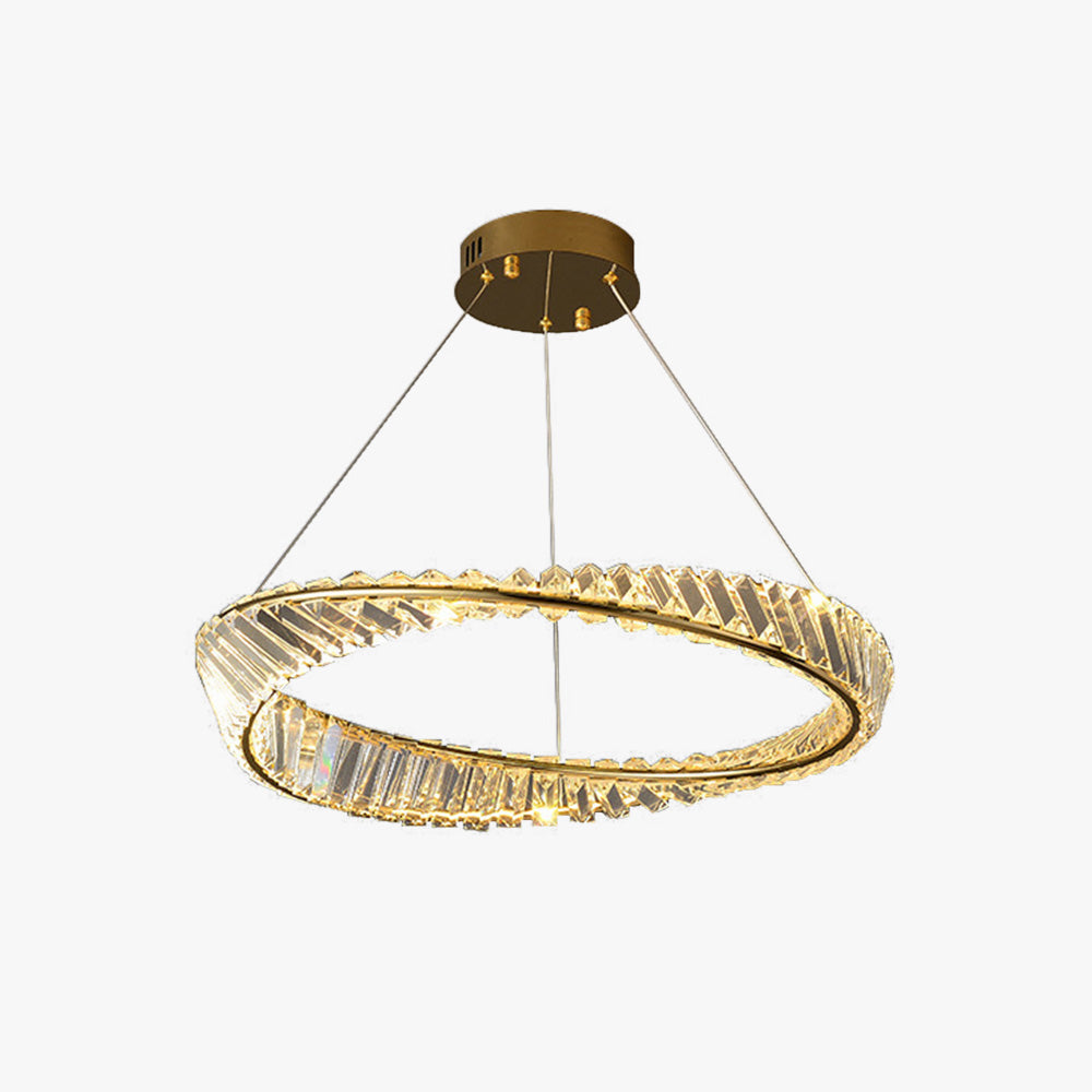 Kristy Modern Luxury Round Glass Chandelier, Gold - Neutral Decor