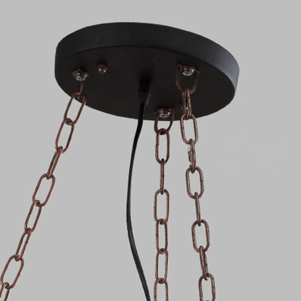 Epoch Retro Rudder Metal & Wood Pendant Light, 6 Heads - Neutral Decor