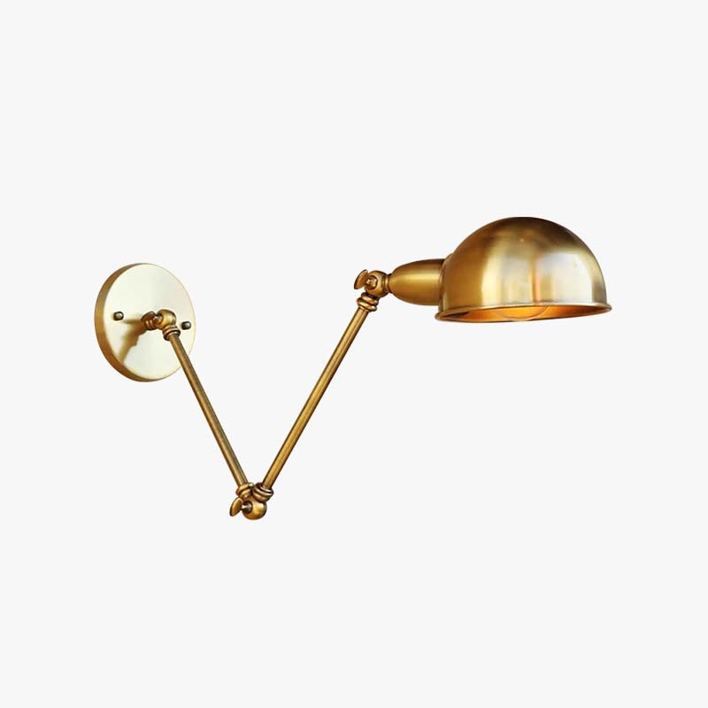 Epoch Vintage Semi-sphere Metal Swing Arm Foldable Wall Lamp, Bronze - Neutral Decor