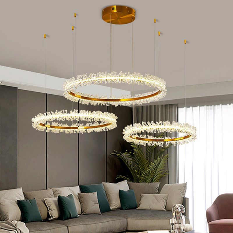 Kristy Luxury Circular Crystal Tassel Pendant Light - Neutral Decor