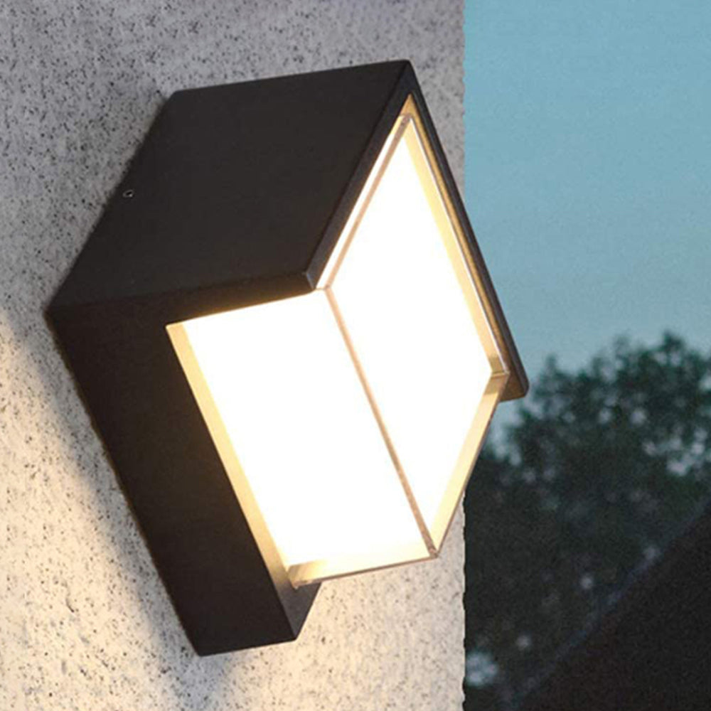 Ray Modern Square Metal Outdoor Wall Lamp Black White - Neutral Decor