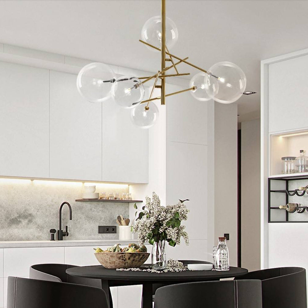 Valentina Bubble Branch Glass/Metal Chandelier, Kitchen/Dining Room - Neutral Decor