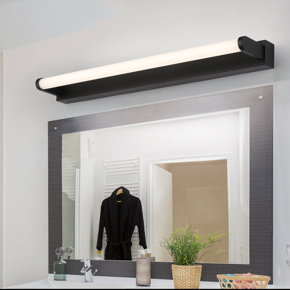 Arisha Minimalist Linear Cylindrical Metal/Acrylic Wall Lamp, Black, Bathroom - Neutral Decor