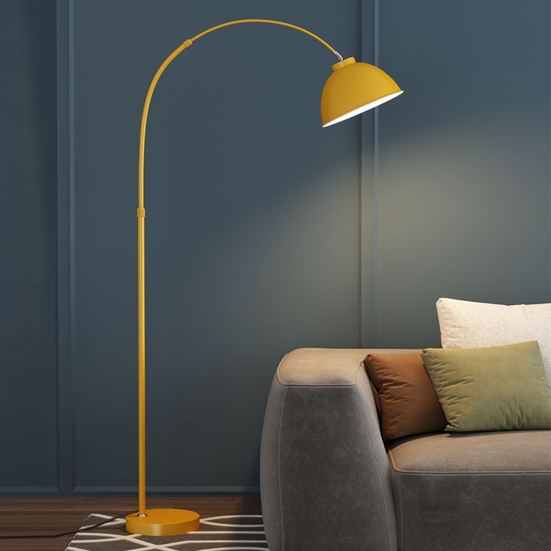 Mira Modern Arc Metal Floor Lamp, Black/Red/Yellow - Neutral Decor