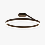 Solinor Modern Circle Flush Mount Ceiling Light, Black & White-Neutral Decor