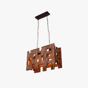 Epoch Rectangular Metal & Wood Pendant Light - Neutral Decor