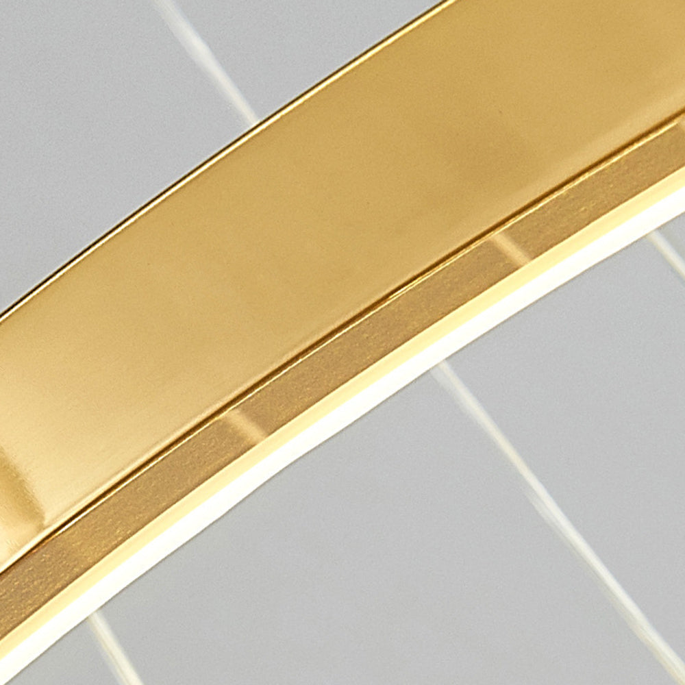 Arisha Minimalist Ring Metal Pendant Light, Gold, Living Room - Neutral Decor