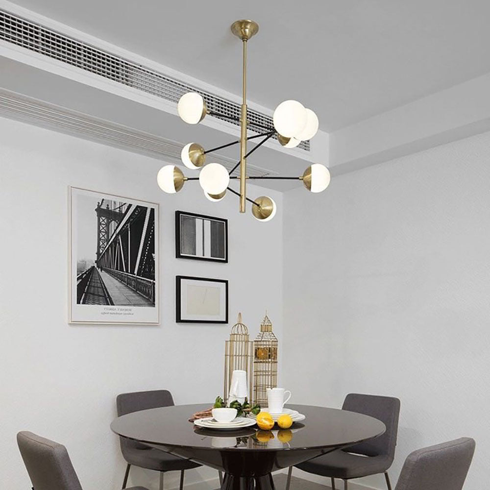 Valentina Nordic Multi Globe Metal/Glass Pendant Light, Gold - Neutral Decor