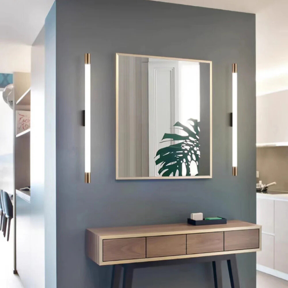 Arisha Modern Gold Mirror Front Vanity Wall Lamp, Metal/Acrylic - Neutral Decor