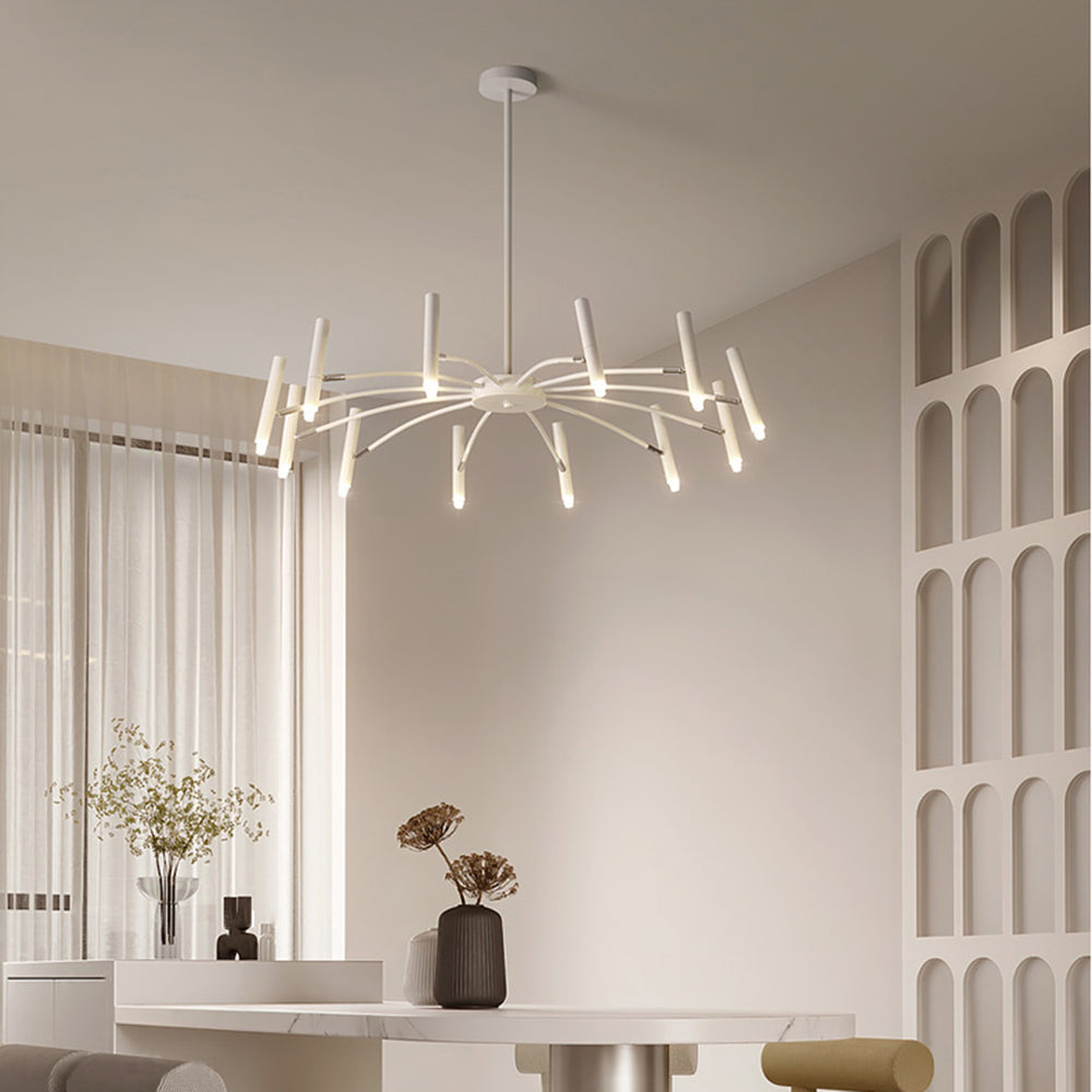 Arisha Modern Blown Linear Metal Multi-heads Chandelier - Neutral Decor