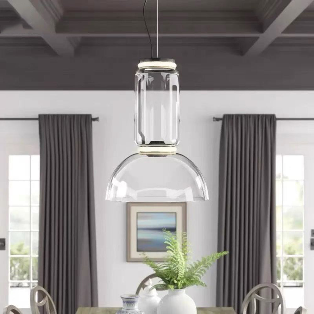 Valentina Minimalist Combination Glass Pendant Light, Clear - Neutral Decor