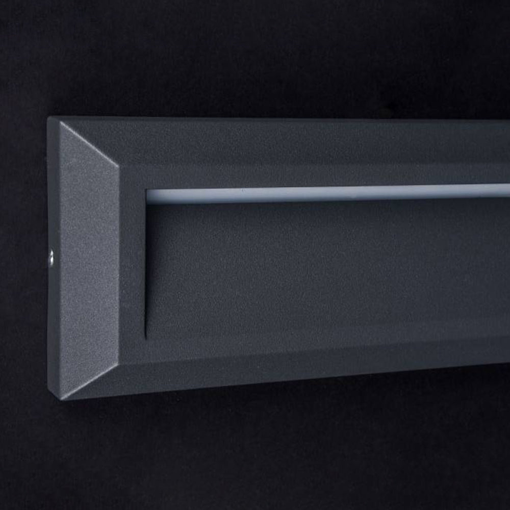 Ray Modern Metal Rectangular Outdoor Deck/Step Light, Black - Neutral Decor