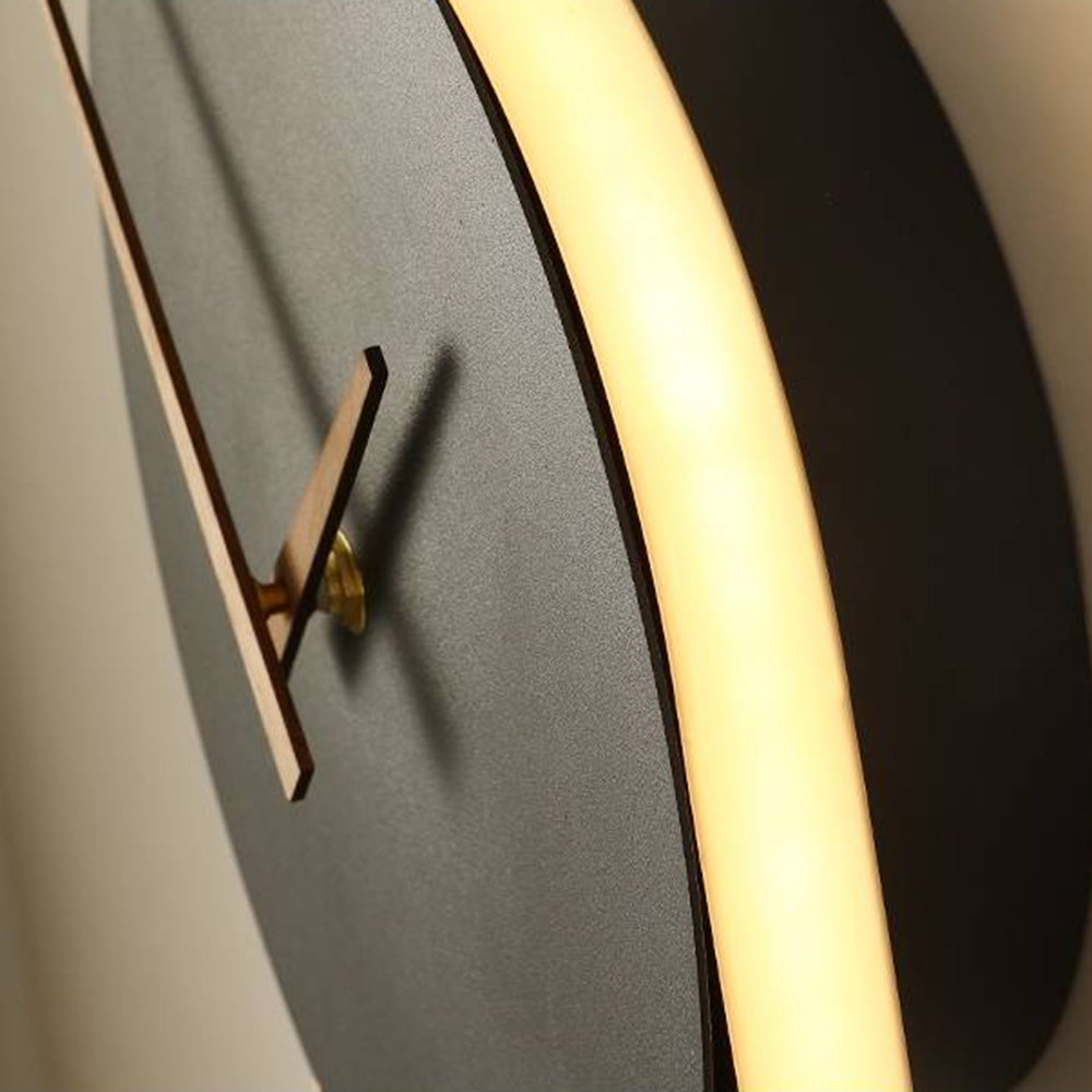 Arisha Nordic Clock Wall Lamp, Gold & Black - Neutral Decor