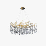 Kristy Contemporary Gold Glass Crystal Chandelier - Neutral Decor