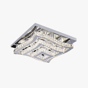 Kristy Luxury Square Metal/Glass Flush Mount Ceiling Light, Living Room - Neutral Decor