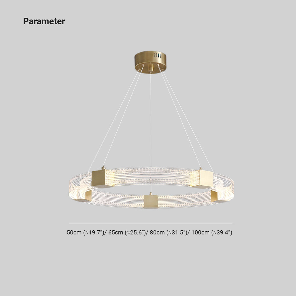 Arisha Modern Round/Oval Acrylic/Metal Pendant Light, Gold - Neutral Decor