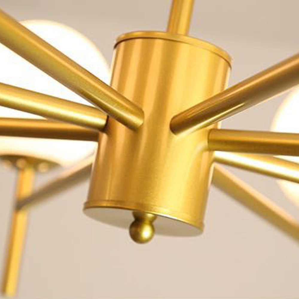 Silva Modern Globe Bubble Metal/Glass Pendant Light, Gold/Black - Neutral Decor