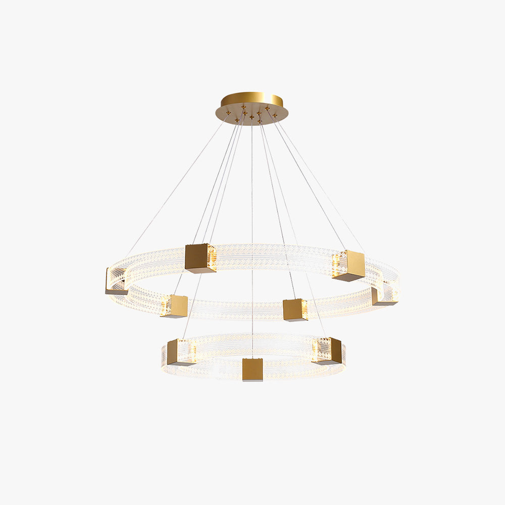 Arisha Modern Round/Oval Acrylic/Metal Pendant Light, Gold - Neutral Decor