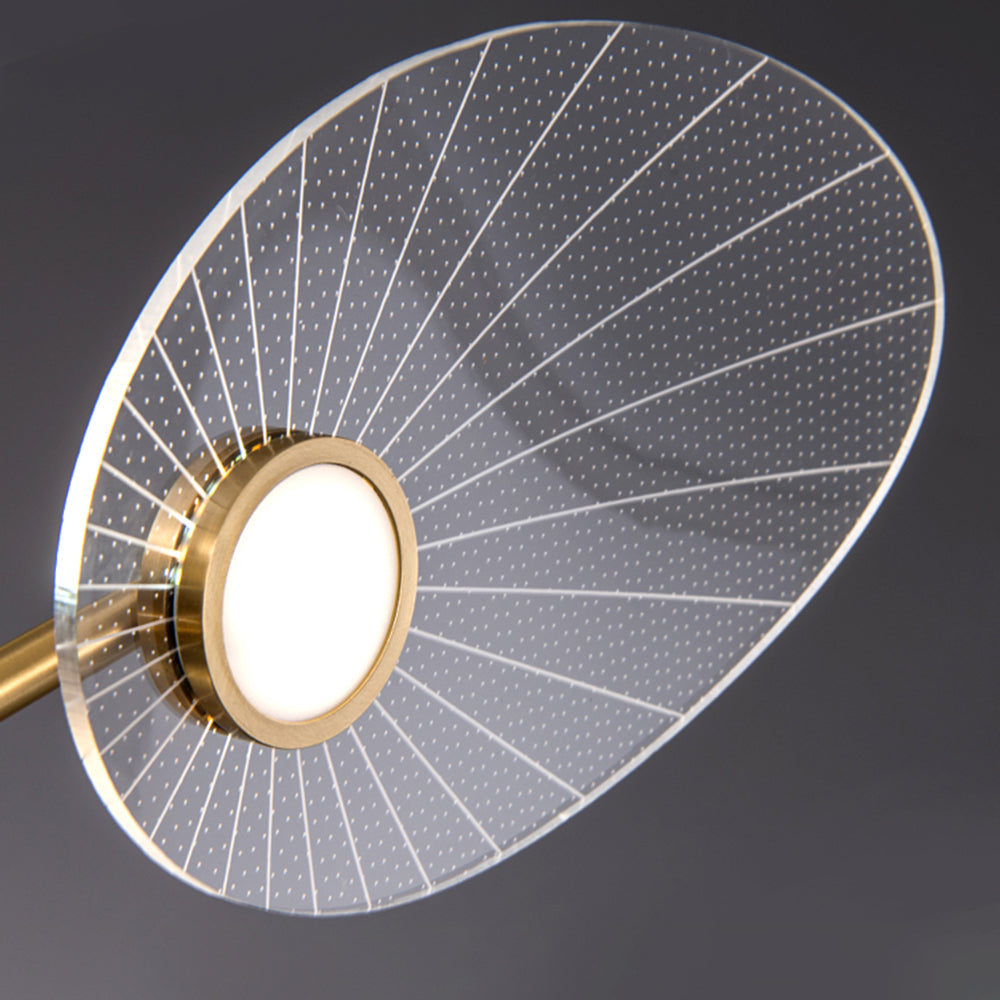 Arisha Art Deco Leaf Metal/Acrylic Chandelier, Gold - Neutral Decor