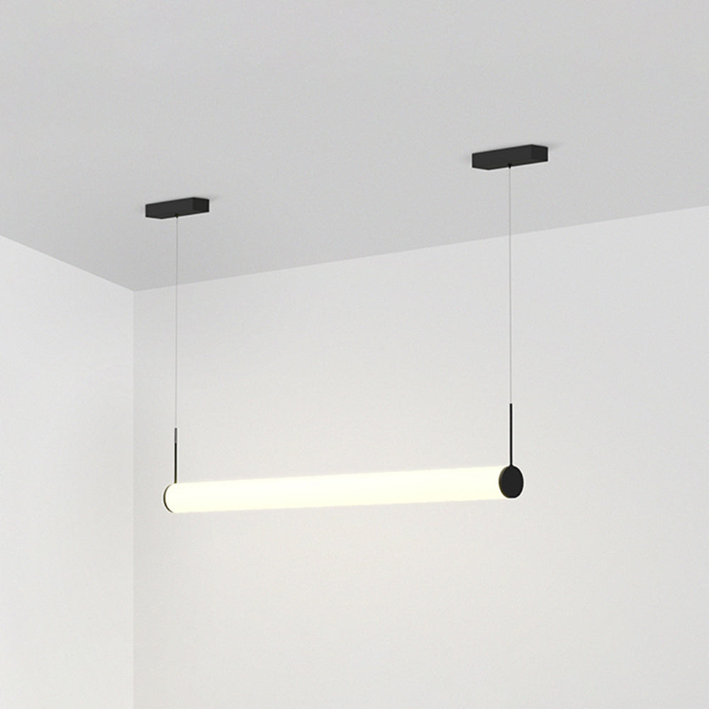Ray Modern Cylinder White Pendant Light, Metal/Acrylic - Neutral Decor