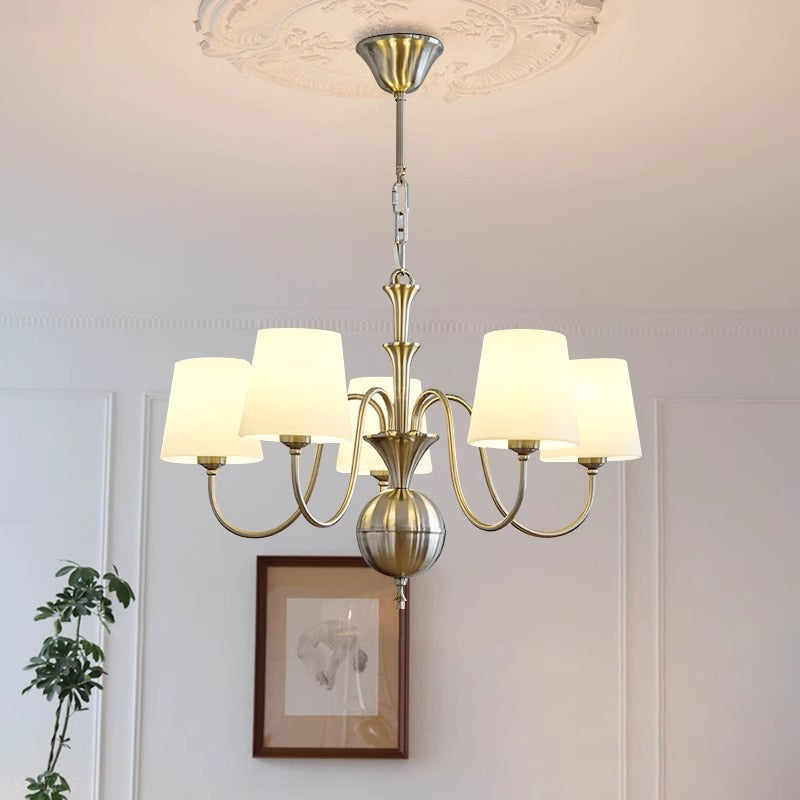 Silva Vintage Metal Glass Chandelier Study Bedroom - Neutral Decor