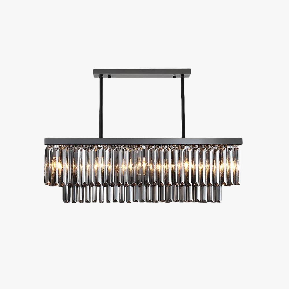 Kristy Design Rectangle Metal Pendant Light, Black - Neutral Decor