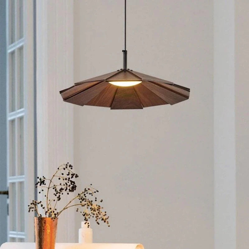 Ritta Vintage LED Pendant Light Walnut Wood Bedroom/Bar/Tea Room - Neutral Decor