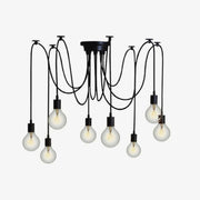Silva Retro Country LED Spider Chandelier, Black/White - Neutral Decor