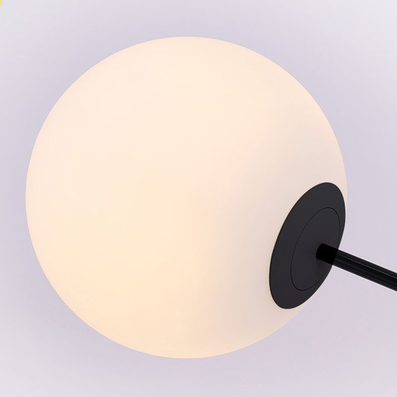 Valentina Floor Lamp Arc/Bubble Modern/Unique, Frosted Glass, White, Bedroom - Neutral Decor