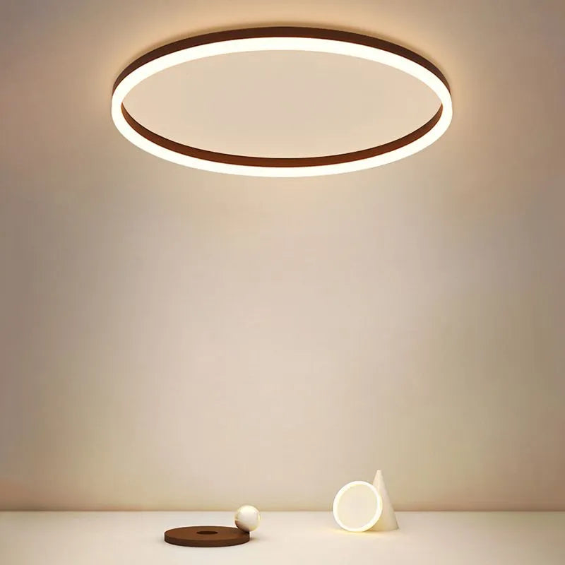 Arisha Minimalist Ring Metal Flush Mount Ceiling Light, Black - Neutral Decor
