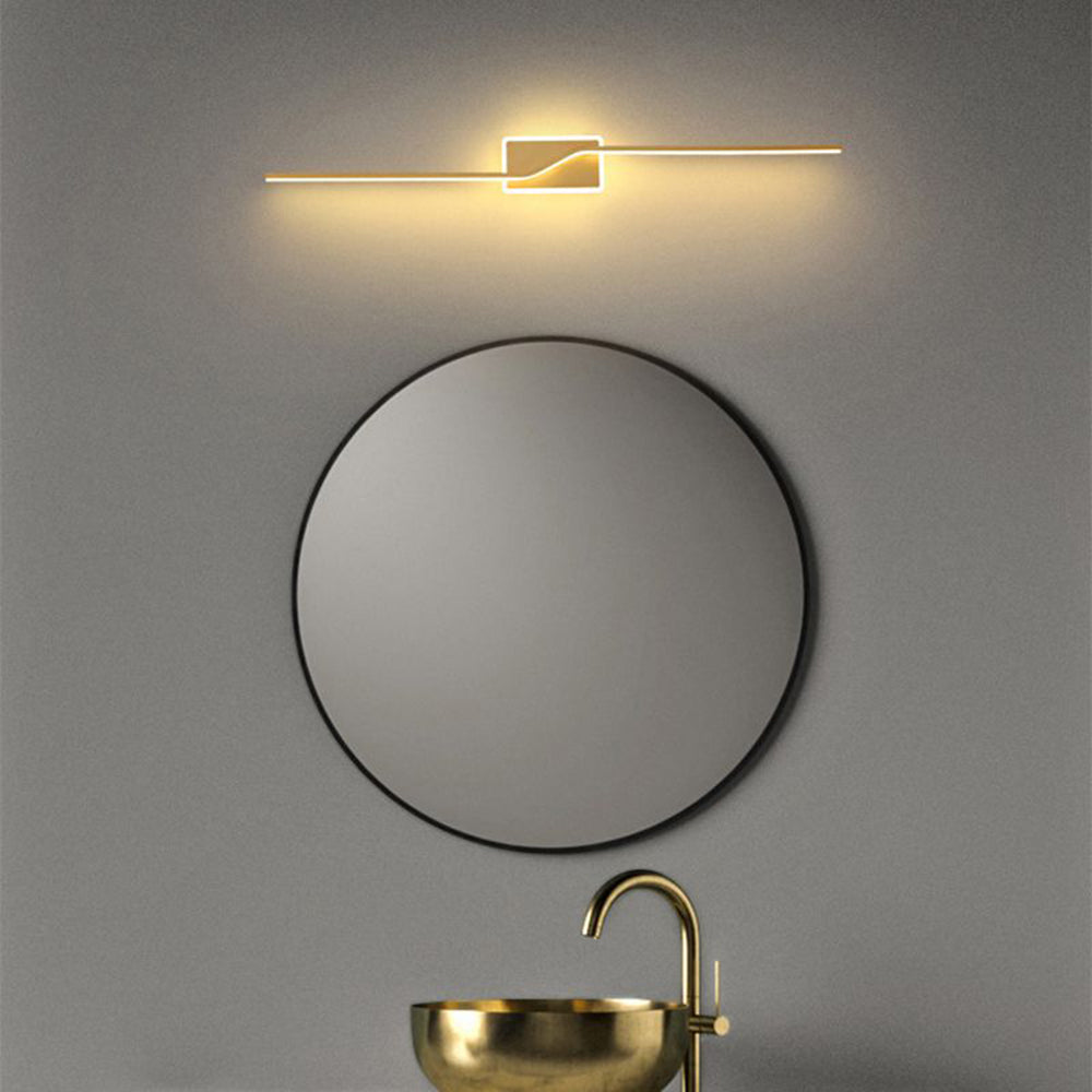 Arisha Luxury Curved Linear Metal Wall Lamp, Gold - Neutral Decor
