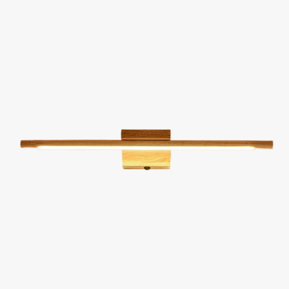 Muto Nature Wood Linear Mirror Front Vanity Wall Lamp - Neutral Decor