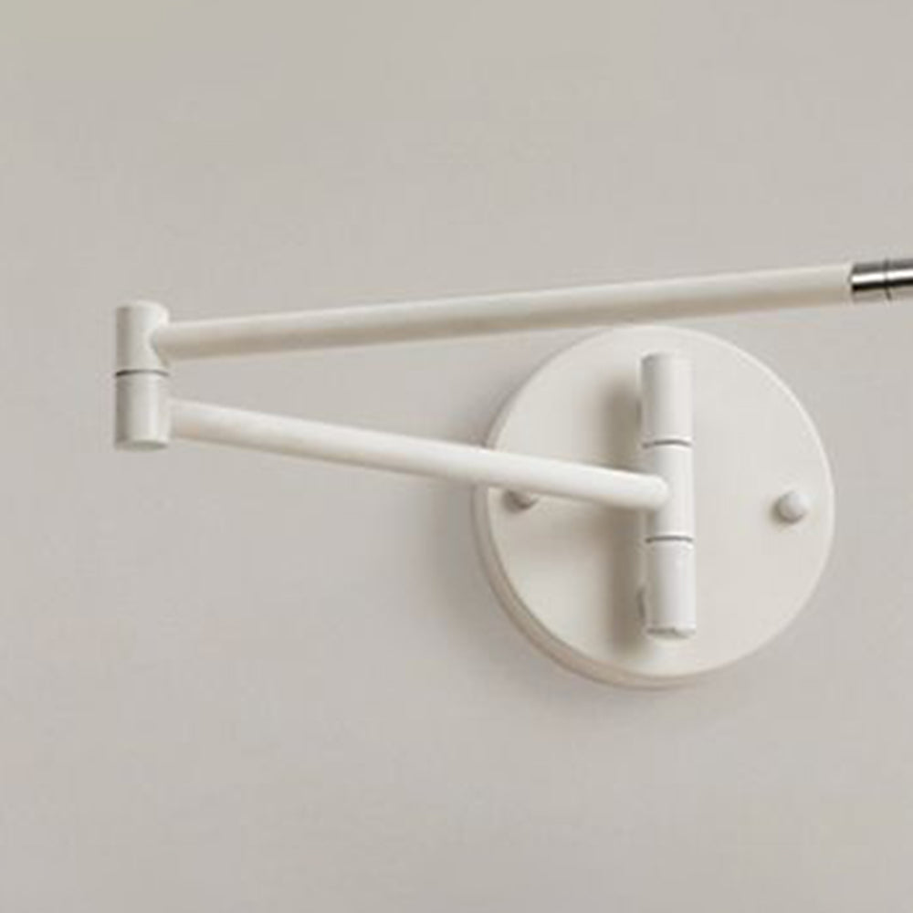 Muto Nordic Can Shaped Adjustable Wall Lamp, Metal/Wood, White - Neutral Decor