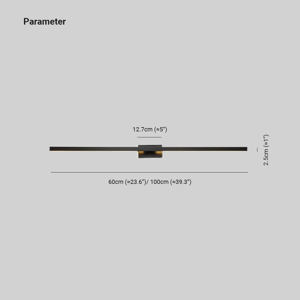 Arisha Minimalist Bar Black Metal Wall Lamp - Neutral Decor