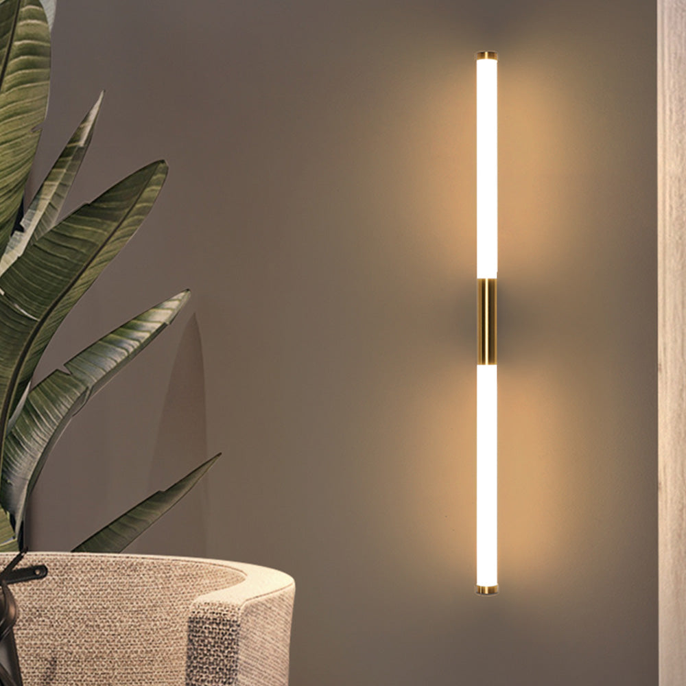Arisha Modern Linear Cooper White Mirror Front Wall Lamp - Neutral Decor