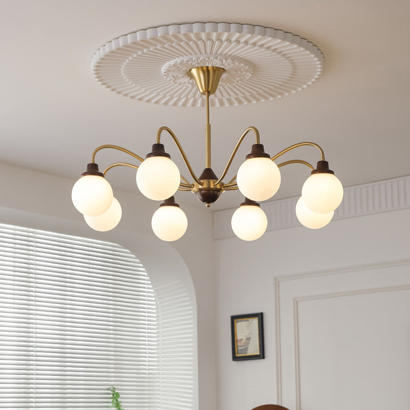 Valentina French LED Chandelier Chrome Gold Living Room/Bedroom - Neutral Decor