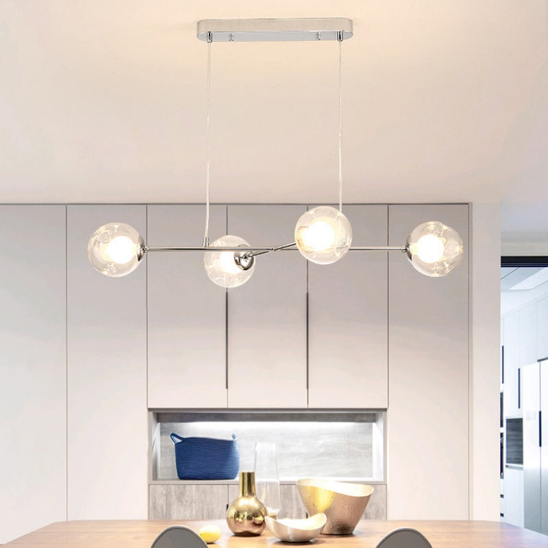 Valentina Modern LED Chandelier Chrome Glass Living Room/Bedroom - Neutral Decor