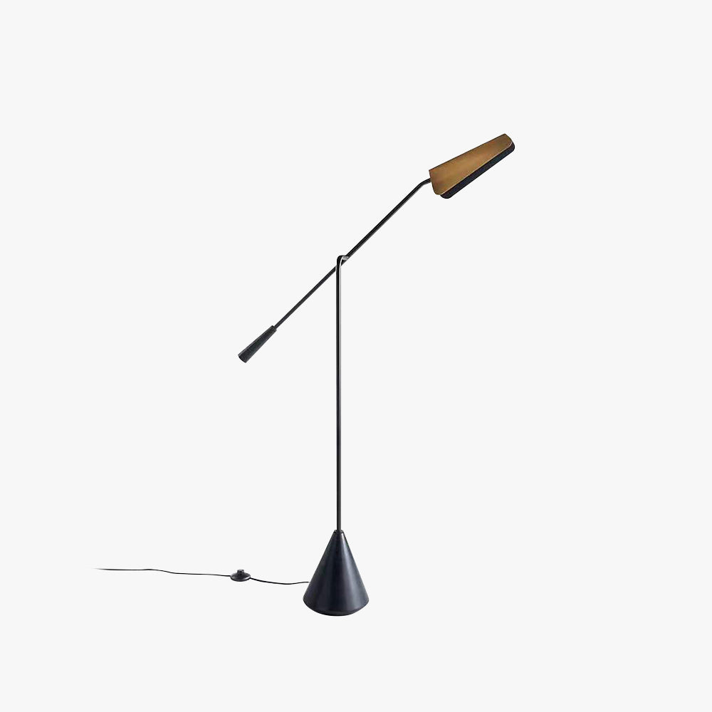 Salgado Minimalist Triangle Head LED Floor Lamp, Marble & Metal - Neutral Decor