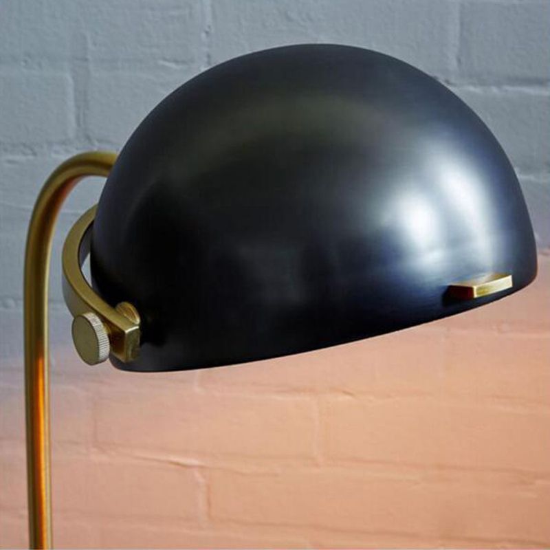 Eryn Floor Lamp Semi Circular Retro/Minimalist, Metal/Marble, Black, Bedroom - Neutral Decor