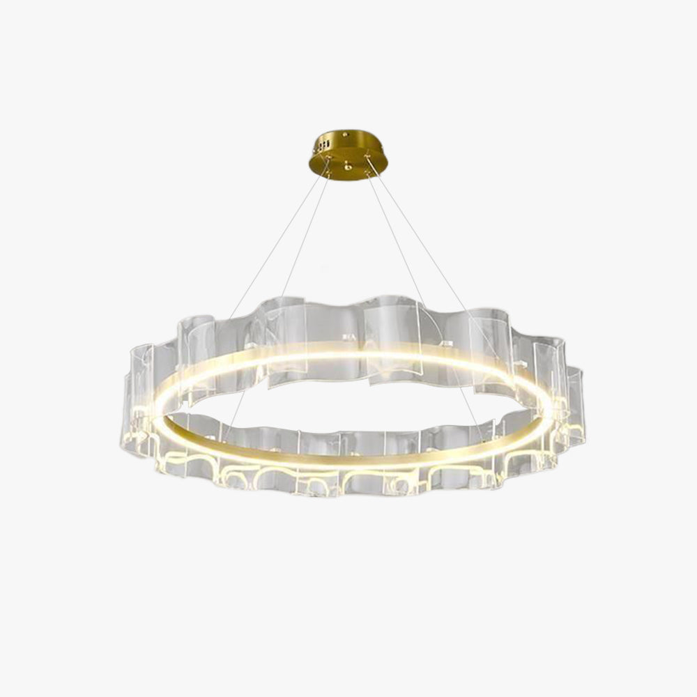 Arisha Creative Ring Metal/Arcylic Pendant Light, Gold - Neutral Decor