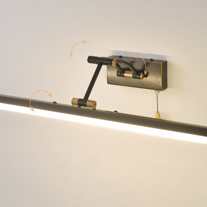 Arisha Linear Arc Light Poles Metal Black Vanity Wall Lamp - Neutral Decor