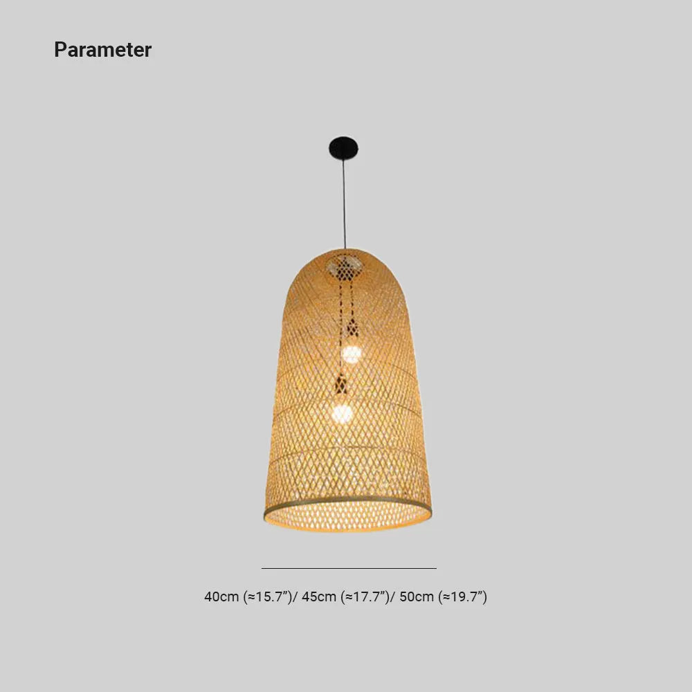 Ritta Natural Handmade Bamboo Led Pendant Light, Bedroom - Neutral Decor